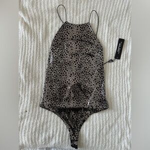 Haute Monde Black and Brown Bodysuit One Piece